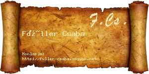 Füller Csaba névjegykártya