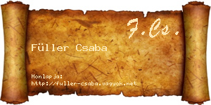 Füller Csaba névjegykártya