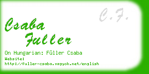 csaba fuller business card