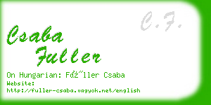 csaba fuller business card